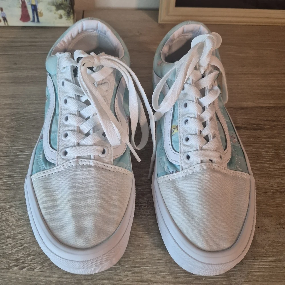 Vans Aqua and White Women's Sneakers